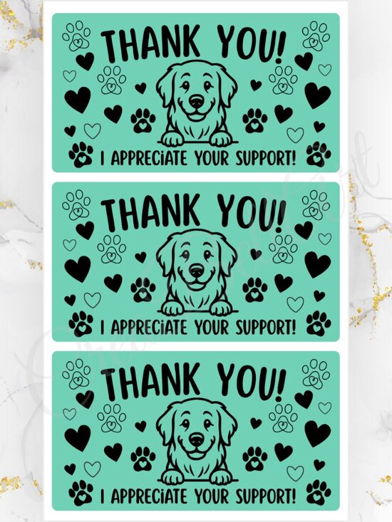 CreaBellArt&Lbrm Other - 100 Cute Dog Thank You Stickers for Packaging | Small Business Labels